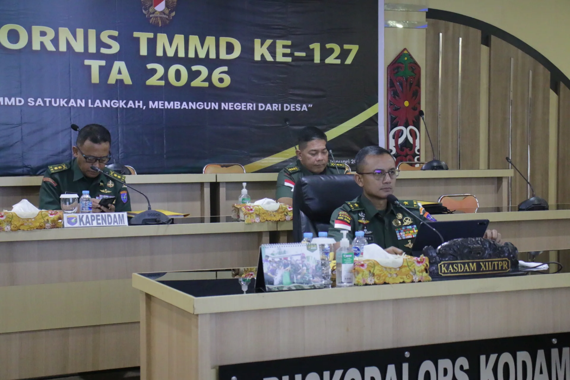 Akselerasi Pembangunan Desa, Kasdam XII/Tpr Ikuti Rakornis TMMD ke-127 Tahun 2026