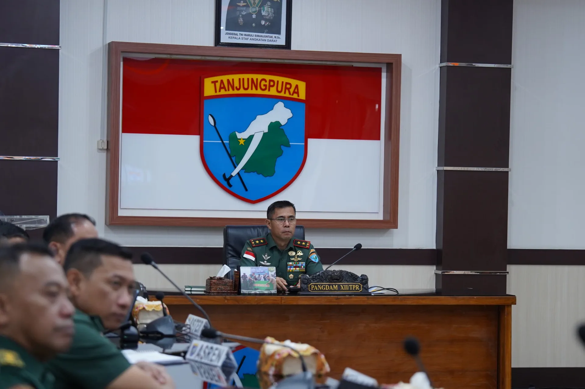 Pangdam XII/Tpr Ikuti Rapat Virtual Bersama Wakil Panglima TNI, Evaluasi Progres Pembangunan KDKMP