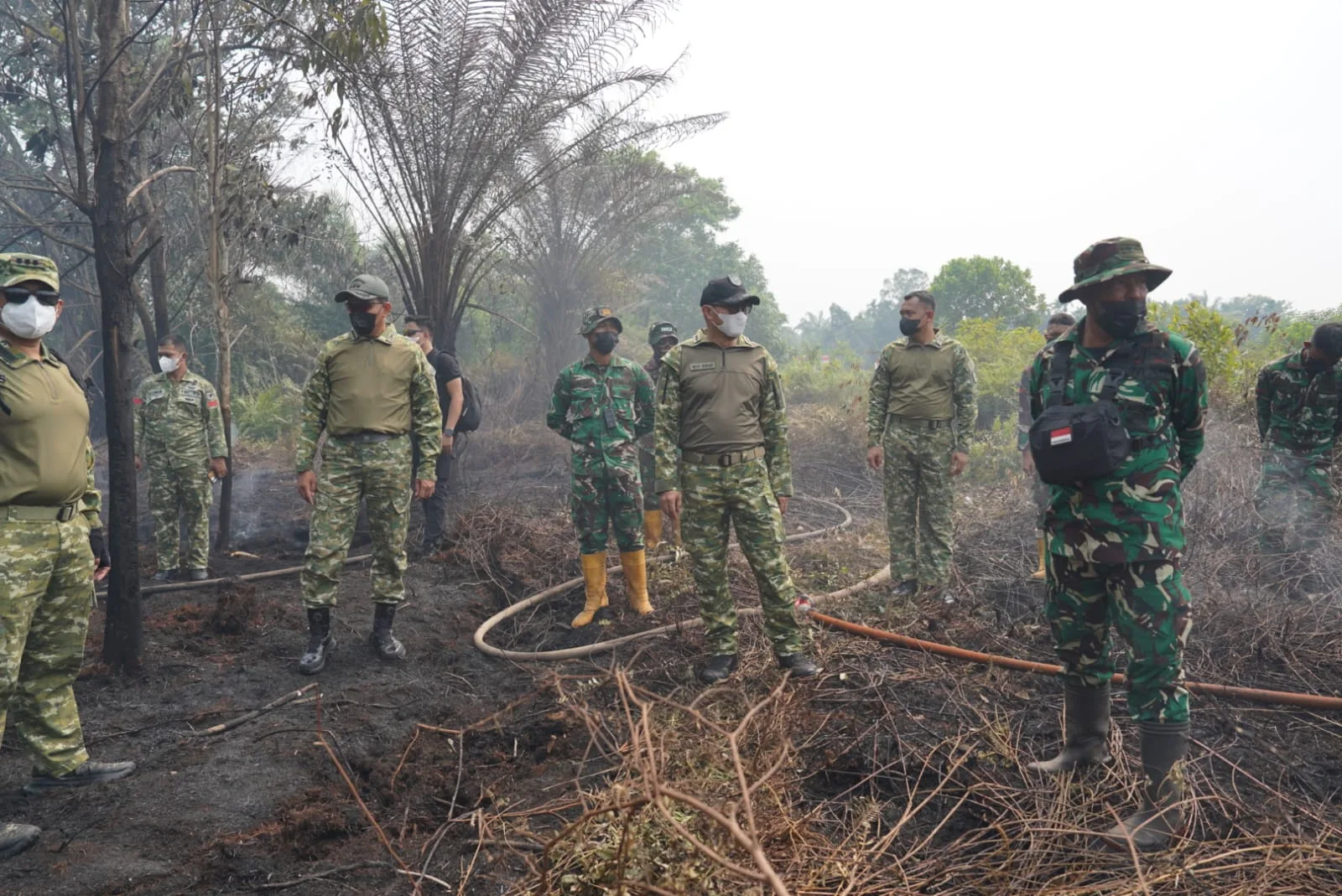 Tindak Lanjut Arahan Presiden, Pangdam XII/Tpr Tinjau Langsung Pemadaman Karhutla di Rasau Jaya
