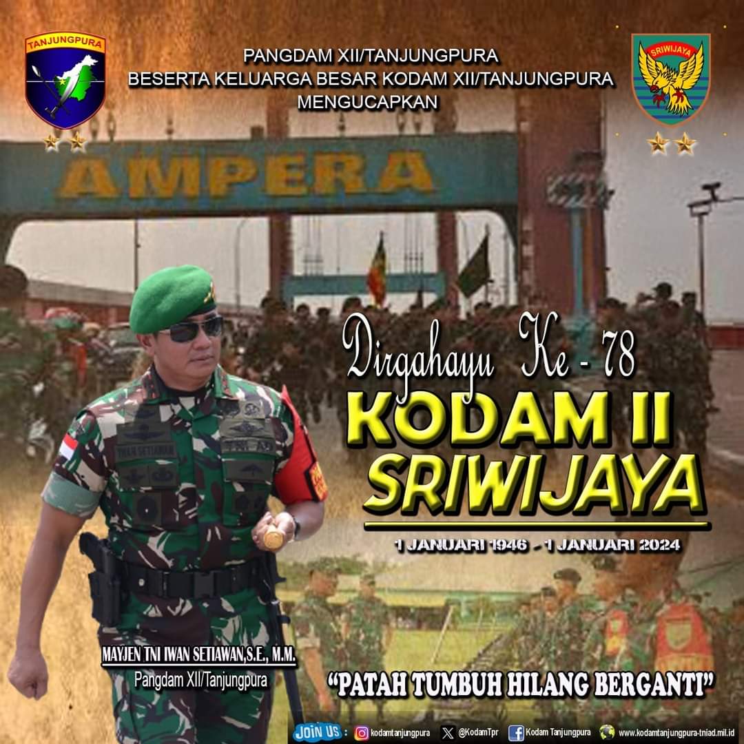 Dirgahayu Kodam II/Sriwijaya