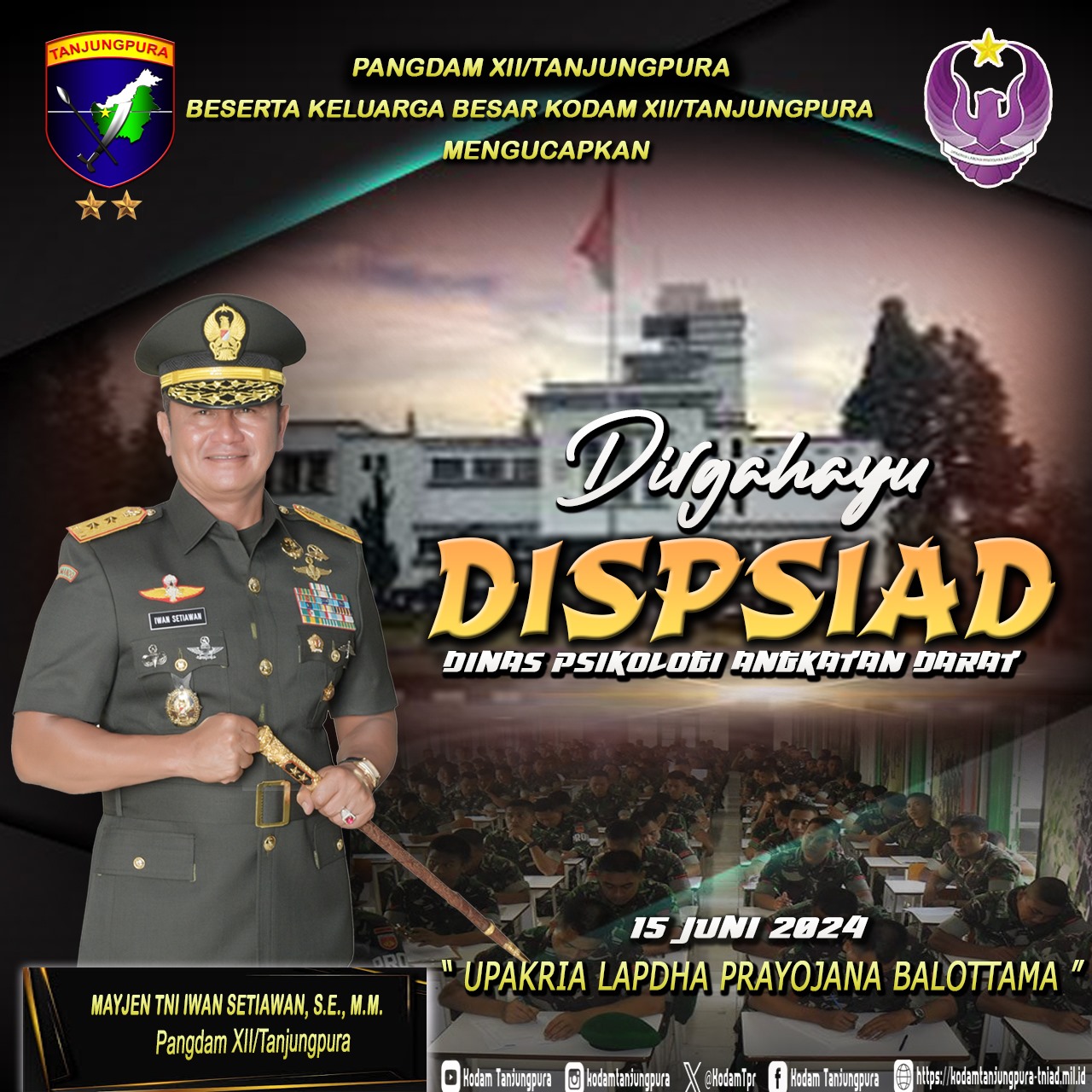 Dirgahayu Dinas Psikologi Angkatan Darat
