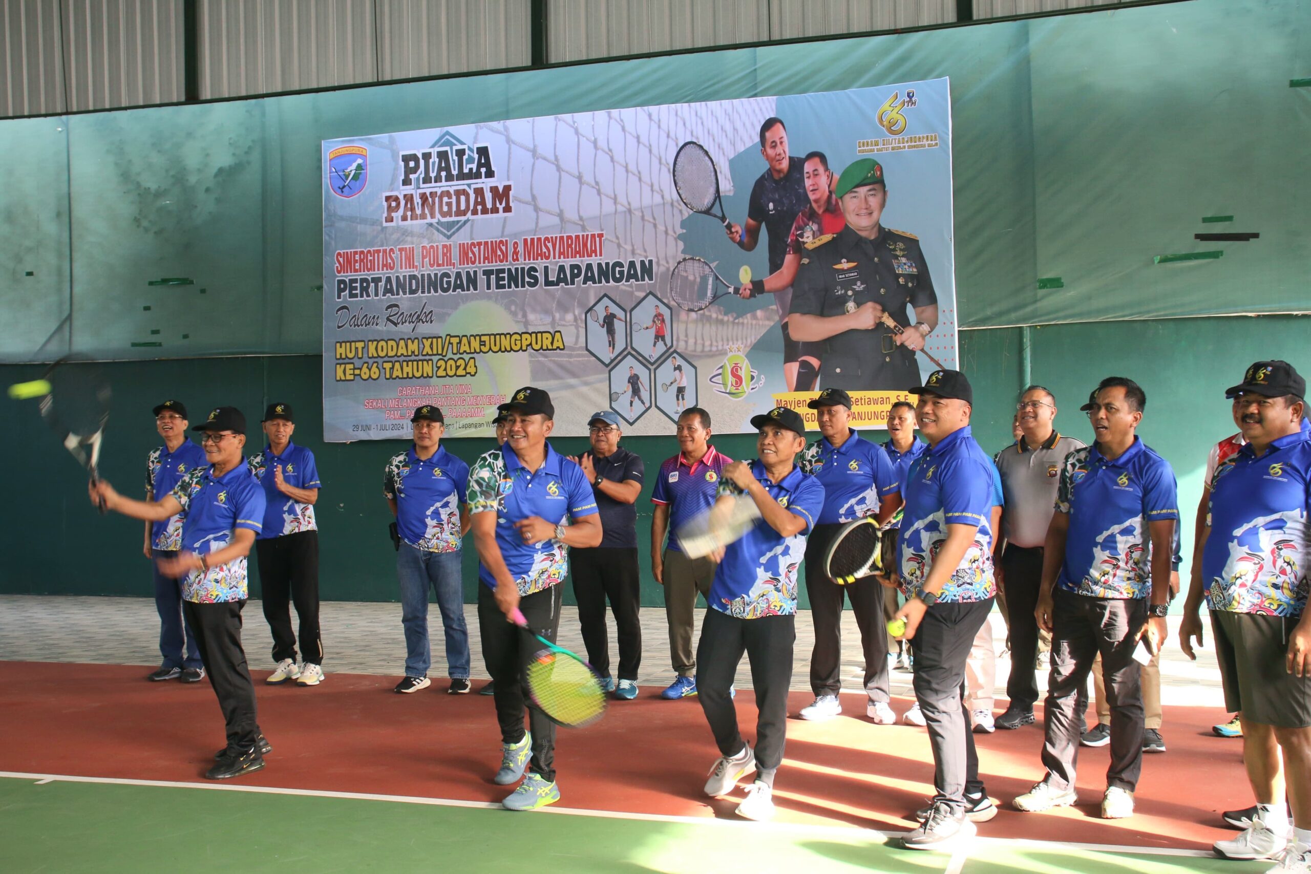 Peringati HUT Satuan ke-66, Pangdam XII/Tpr Buka Kejuaraan Tenis Lapangan Piala Pangdam