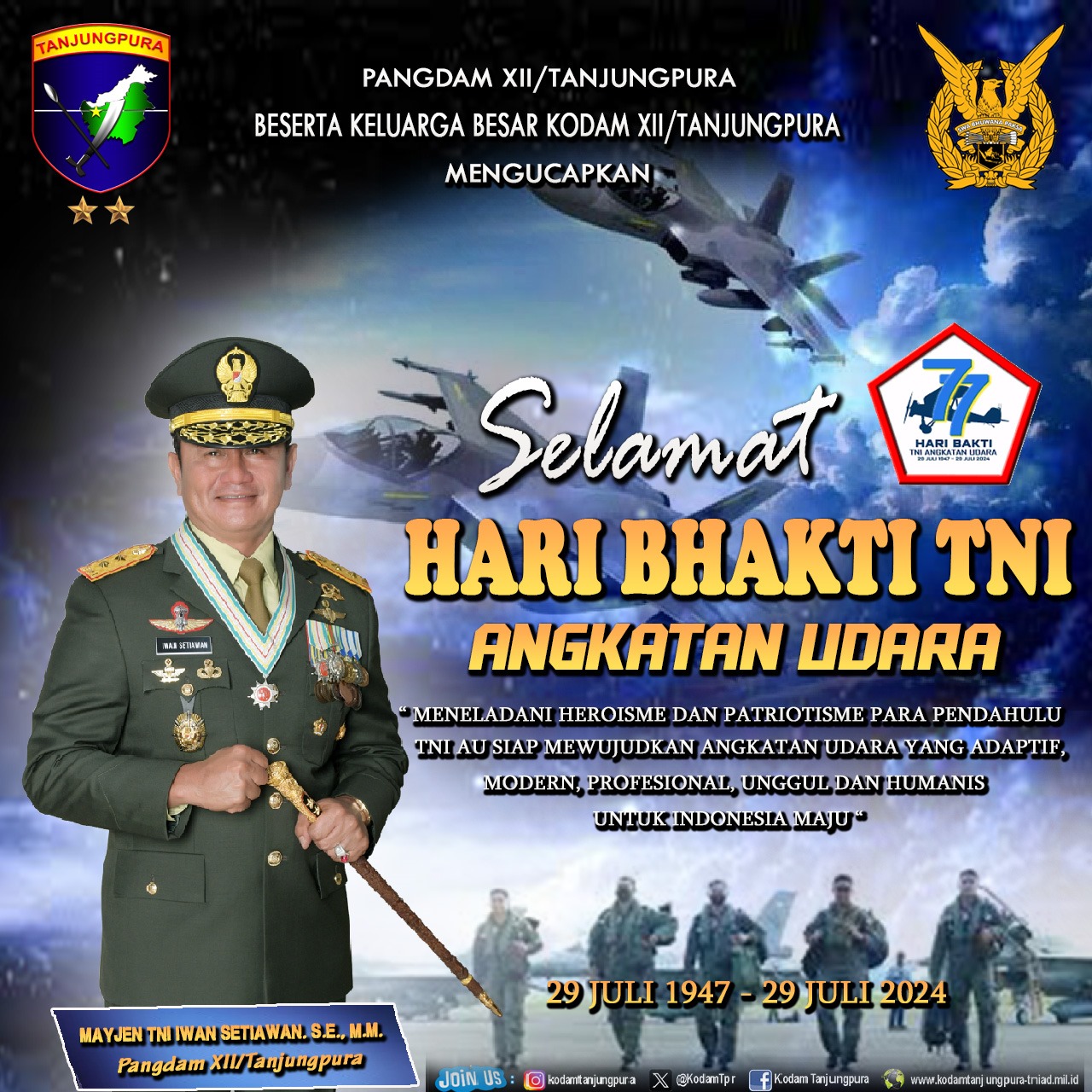 Selamat Hari Bhakti TNI Angkatan Udara