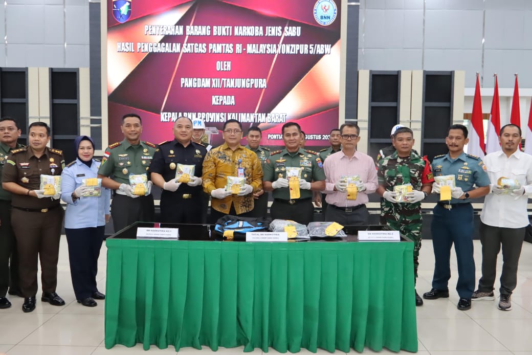 Serahkan 10,54 Kilogram Sabu ke BNN, Pangdam XII/Tpr Ajak Semua Pihak Perang Melawan Narkoba
