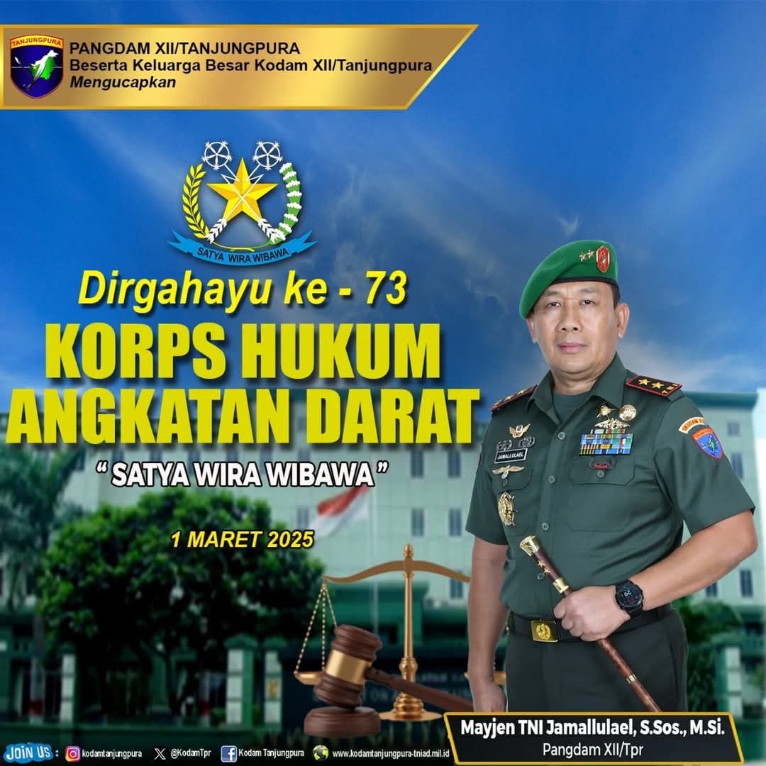 Dirgahayu Korps Hukum Angkatan Darat