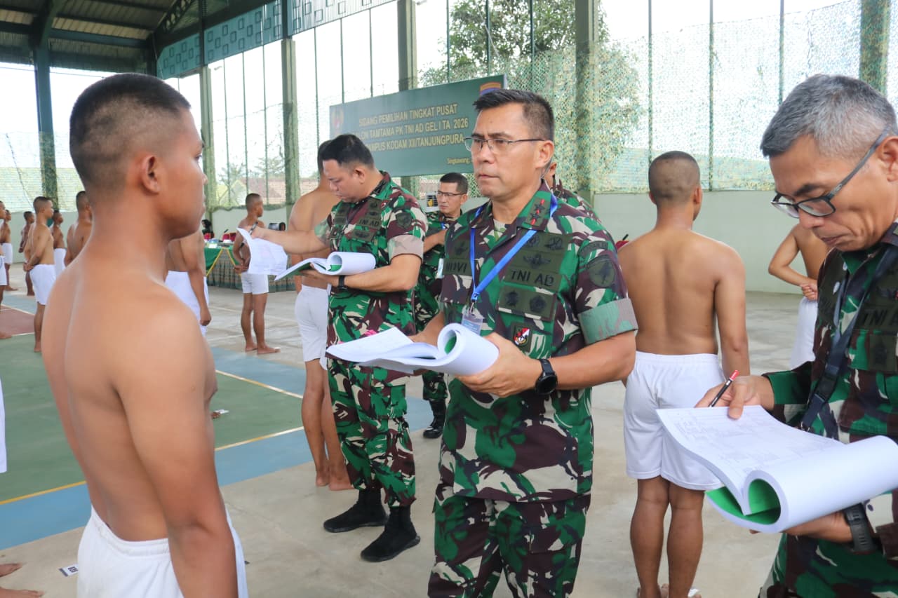 Pangdam XII/Tpr Pimpin Sidang Pemilihan Tingkat Pusat Calon Tamtama TNI AD Gelombang I TA 2026