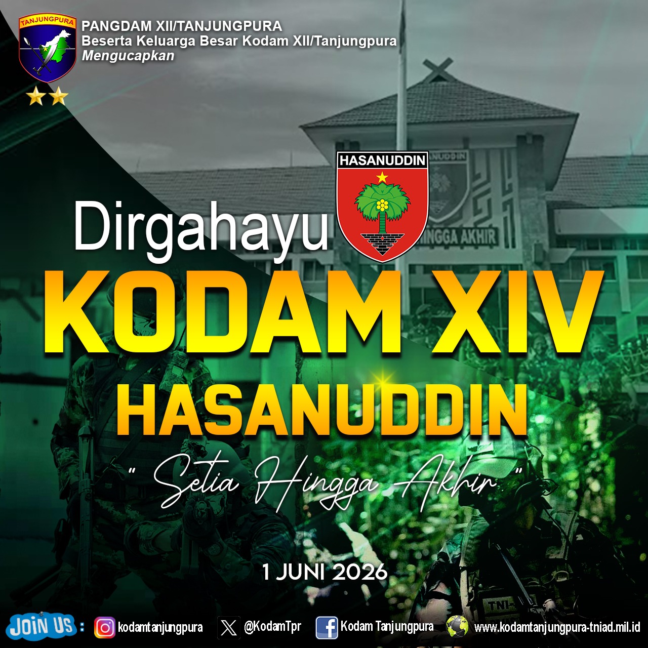 Dirgahayu Kodam XIV Hasanuddin