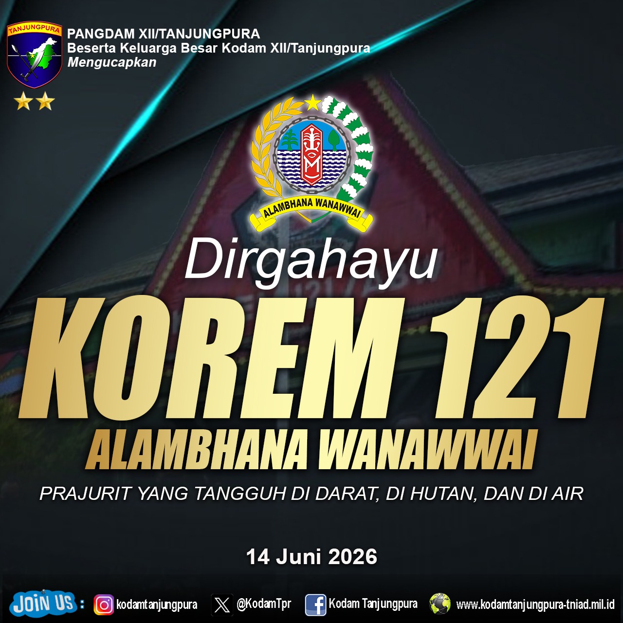 Dirgahayu Korem 121 Alambhana Wanawwai