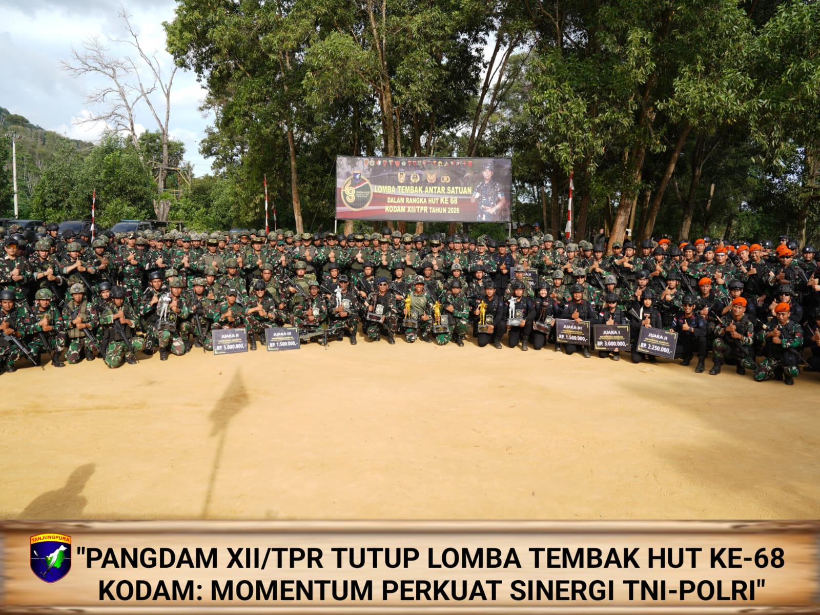 Pangdam XII/Tpr Tutup Lomba Tembak HUT ke-68 Kodam: Momentum Perkuat Sinergi TNI-Polri
