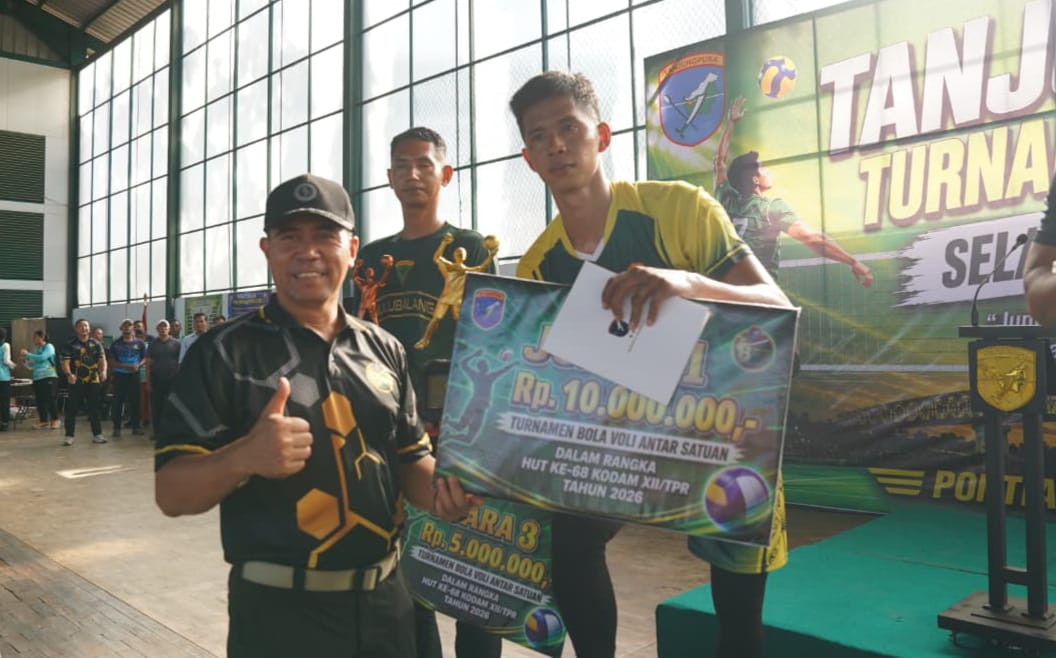 Pangdam Tutup Turnamen Voli HUT ke-68 Kodam XII/Tpr
