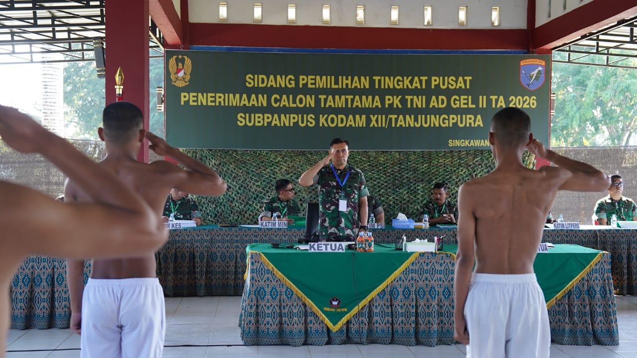 Pimpin Sidang Cata PK Gelombang II, Pangdam XII/Tpr: Rekrutmen TNI AD Gratis, Objektif, dan Bebas Pungutan